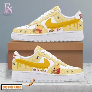 Trendy minimalist fashion piece showcased in Winnie the Pooh Nike Air Force 1 1 designed for versatile wardrobe styling