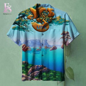 Trendy minimalist fashion piece showcased in Yes Rock band Hawaiian Shirt 1 designed for versatile wardrobe styling