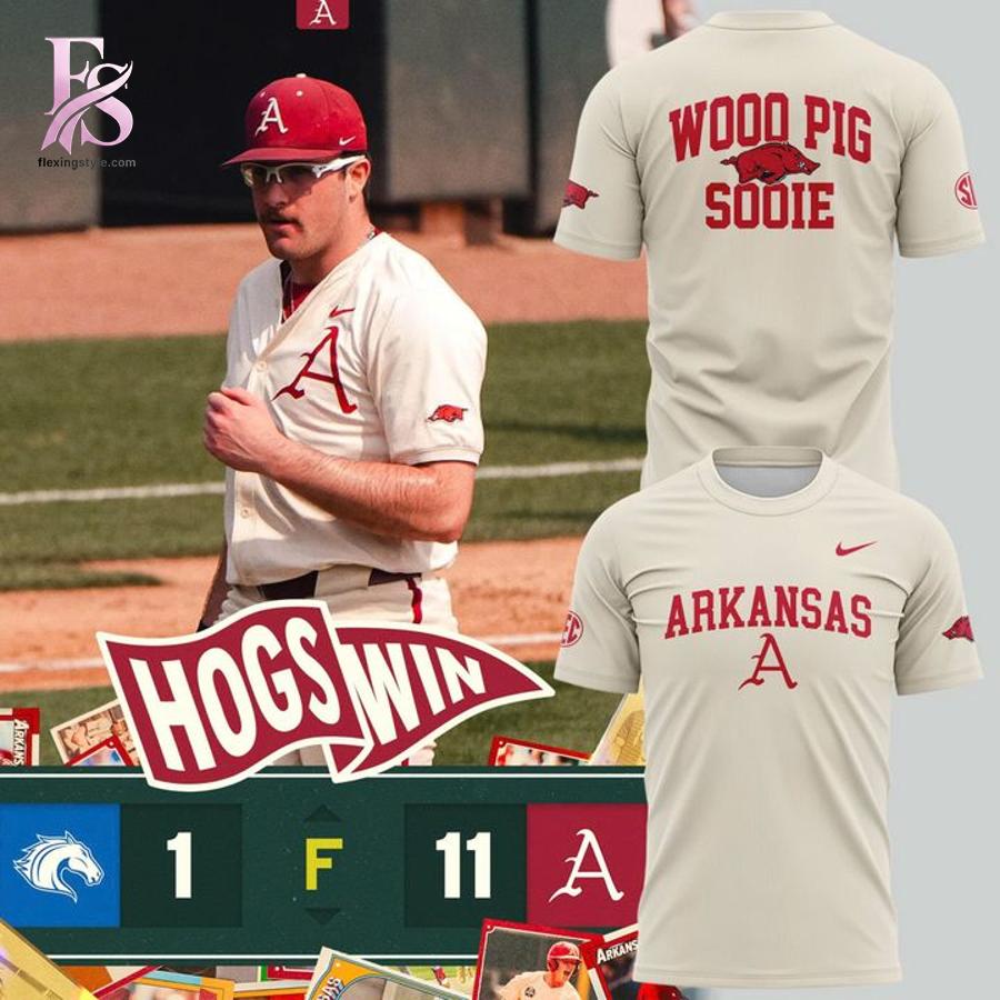 Trendy outfit showcased in 2026 Arkansas Razorbacks Uniform Shirt 1, combining contemporary fashion style with premium materials for a standout appearance.