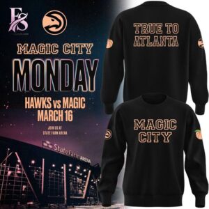 Casual outfit featuring 2026 Atlanta Hawks Magic City True To Atlanta Hoodie 2 with modern and comfortable design.