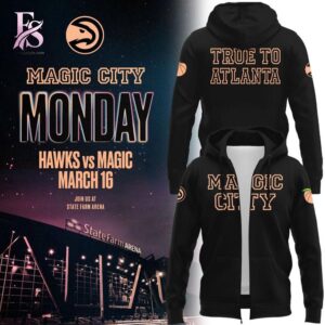 Casual outfit featuring 2026 Atlanta Hawks Magic City True To Atlanta Hoodie 4 with modern and comfortable design.