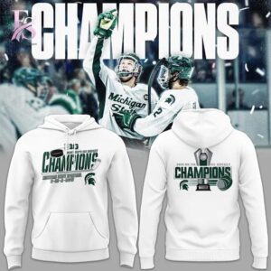 Detailed product image of 2026 Michigan State Spartans Big Ten Hockey Champions 3 In A Row Hoodie 1 with eye-catching style and smooth finish.