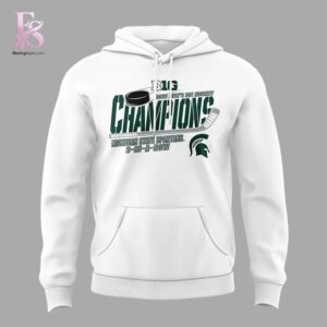 Detailed product image of 2026 Michigan State Spartans Big Ten Hockey Champions 3 In A Row Hoodie 2 with eye-catching style and smooth finish.