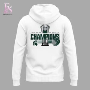 Detailed product image of 2026 Michigan State Spartans Big Ten Hockey Champions 3 In A Row Hoodie 3 with eye-catching style and smooth finish.