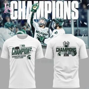 Detailed product image of 2026 Michigan State Spartans Big Ten Hockey Champions 3 In A Row Hoodie 4 with eye-catching style and smooth finish.