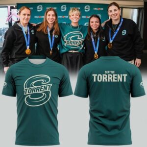 Detailed view of a fashionable apparel design in 2026 Seattle Torrent Megan Anna Rapinoe Shirt 1, capturing the texture, colors, and stylish elements of the garment.