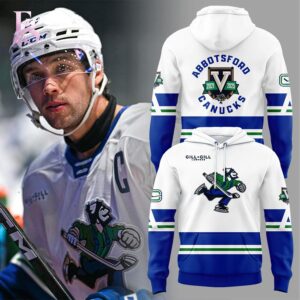 Clear product photo of Abbotsford Canucks Newest 5th Anniversary Uniform Hoodie 1 showing a stylish design and comfortable everyday look.