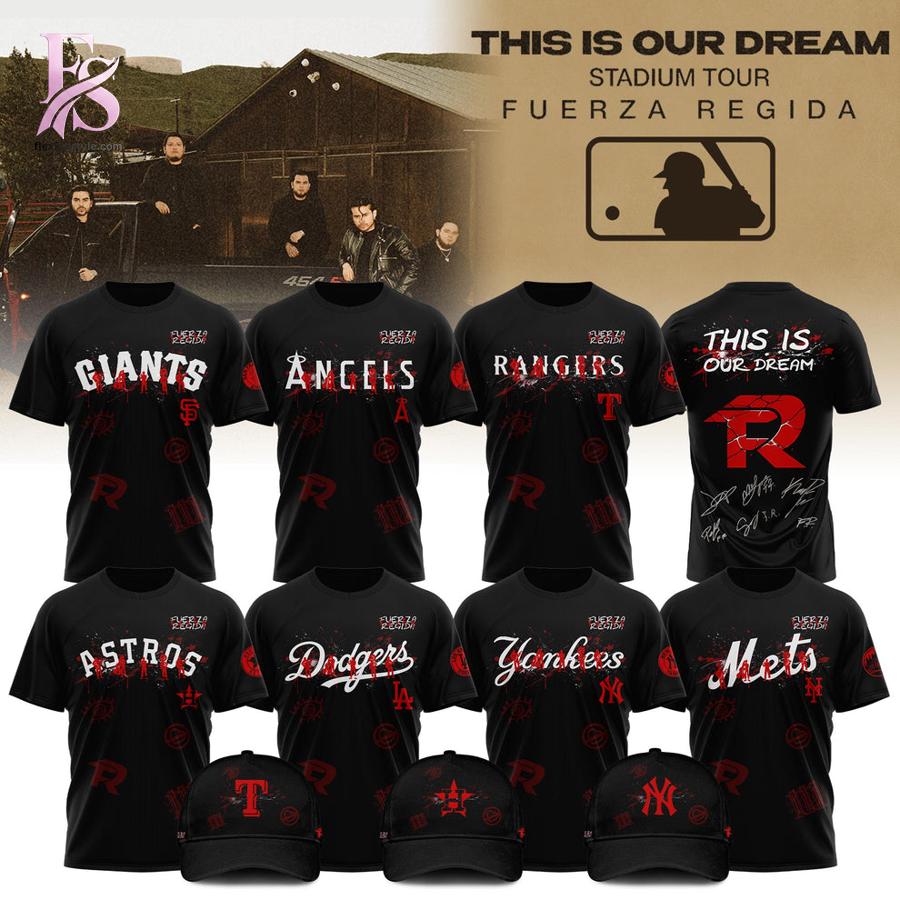 Elegant everyday fashion essential presented in All Team MLB Fuerza Regida This Is Our Dream Stadium Tour 2026 Shirt 1 suitable for relaxed and smart casual outfits