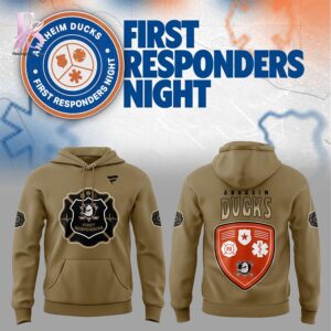 Modern fashion clothing displayed in Anaheim Ducks First Responders Night Hoodie 1, designed for comfort, versatility, and effortless everyday style.
