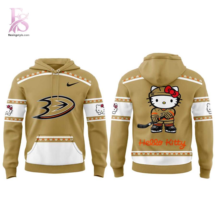 Modern fashion clothing displayed in Anaheim Ducks Hello Kitty Night 2026 Hoodie 2, designed for comfort, versatility, and effortless everyday style.