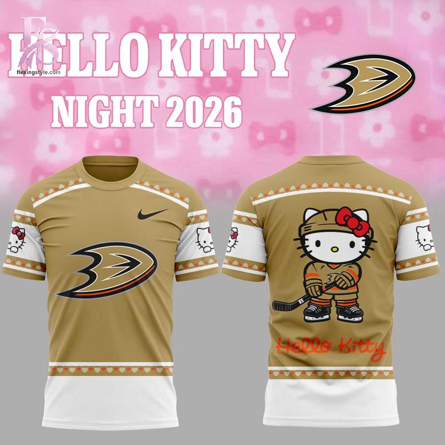 Modern fashion clothing displayed in Anaheim Ducks Hello Kitty Night 2026 Hoodie 3, designed for comfort, versatility, and effortless everyday style.