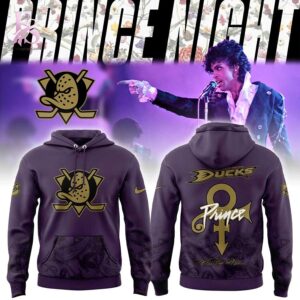 Modern fashion clothing displayed in Anaheim Ducks Prince Rogers Nelson Night 2026 Hoodie 1, designed for comfort, versatility, and effortless everyday style.