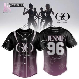 Casual outfit featuring BLACKPINK GO OUT NOW Jennie Baseball Jersey 1 with modern and comfortable design.