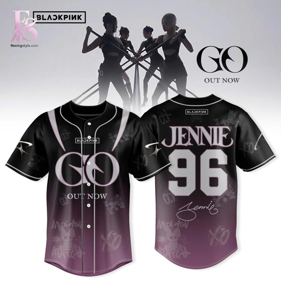Casual outfit featuring BLACKPINK GO OUT NOW Jennie Baseball Jersey 1 with modern and comfortable design.