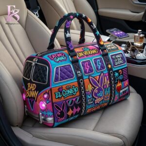 Detailed product image of Bad Bunny Quilted Duffle Bag 1 with eye-catching style and smooth finish.
