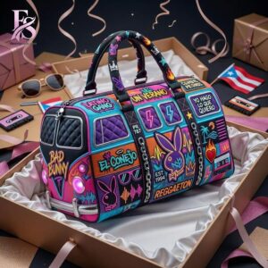 Detailed product image of Bad Bunny Quilted Duffle Bag 2 with eye-catching style and smooth finish.