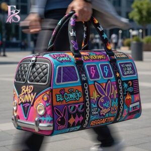 Detailed product image of Bad Bunny Quilted Duffle Bag 3 with eye-catching style and smooth finish.