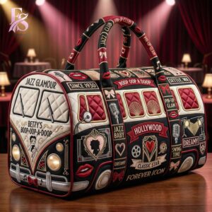 Detailed product image of Betty Boop Quilted Duffle Bag 4 with eye-catching style and smooth finish.