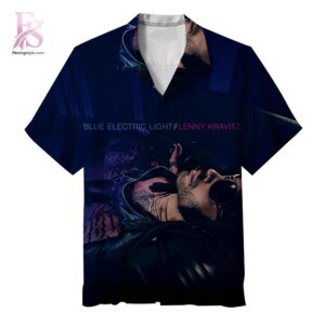 Stylish fashion piece featured in Blue Electric Light Lenny Kravitz Hawaiian Shirt 1, highlighting modern design, comfortable fabric, and a trendy look perfect for everyday wear.