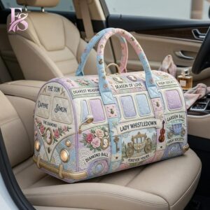 Detailed product image of Bridgerton Lady Whistledown Quilted Duffle Bag 1 with eye-catching style and smooth finish.