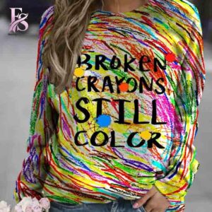 Contemporary unisex fashion design displayed in Broken Crayons Still Color Sweatshirt 1 ideal for casual and urban wear