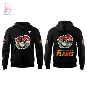 Detailed product image of Calgary Flames Indigenous Celebration 2026 Hoodie 2 with eye-catching style and smooth finish.