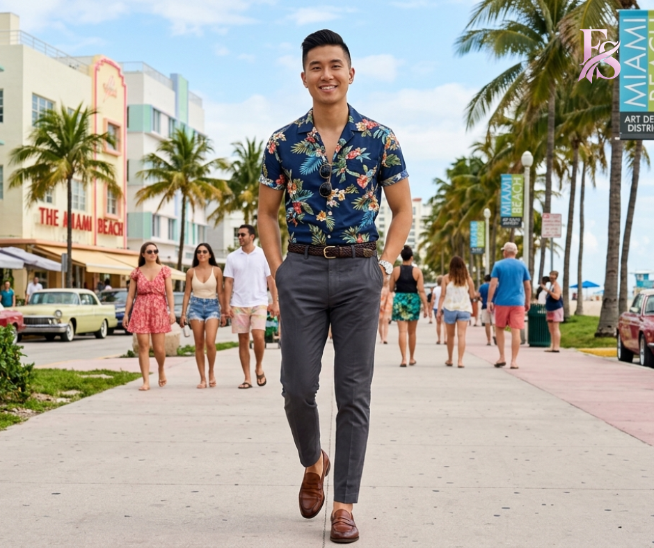 City-ready in a Hawaiian shirt City-ready in a Hawaiian shirt
