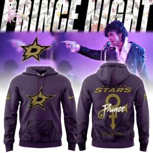 Casual outfit featuring Dallas Stars Prince Rogers Nelson Night 2026 Hoodie 1 with modern and comfortable design.