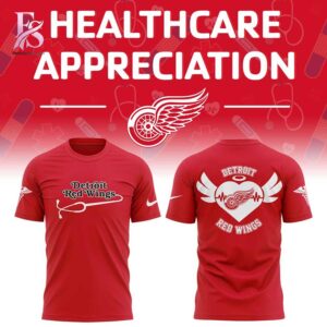 Trendy outfit showcased in Detroit Red Wings Healthcare Appreciation Night 2026 Hoodie 2, combining contemporary fashion style with premium materials for a standout appearance.