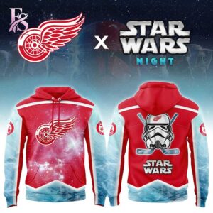 Stylish fashion piece featured in Detroit Red Wings Star Wars Night Game 2026 Hoodie 1, highlighting modern design, comfortable fabric, and a trendy look perfect for everyday wear.