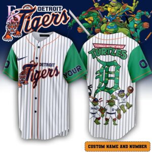 Modern fashion clothing displayed in Detroit Tigers Teenage Mutant Ninja Turtles 2026 custom Jersey 1, designed for comfort, versatility, and effortless everyday style.