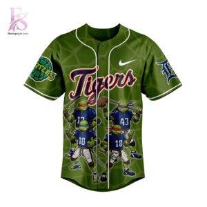 Modern fashion clothing displayed in Detroit Tigers Teenage Mutant Ninja Turtles Baseball Jersey 2, designed for comfort, versatility, and effortless everyday style.
