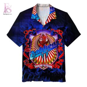 Lightweight tropical Hawaiian shirt with vibrant colors and classic camp collar design – Dokken Back for the Attack 2026 Hawaiian Shirt 1