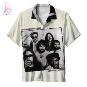 Beach-ready Hawaiian shirt with all-over tropical print and soft premium fabric – Doobie Brothers Minute by Minute Hawaiian Shirt 1