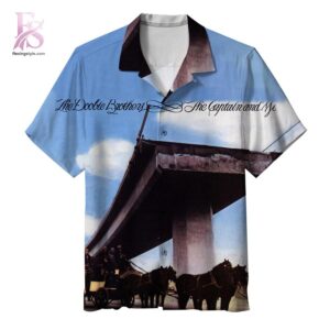 Unisex Hawaiian shirt designed with exotic floral motifs and comfortable relaxed silhouette – Doobie Brothers The Captain and Me Hawaiian Shirt 1