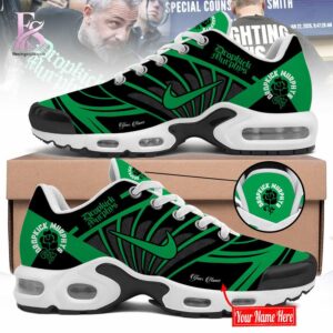 Trendy outfit showcased in Dropkick Murphys 2026 TN Air Max Shoes 1, combining contemporary fashion style with premium materials for a standout appearance.