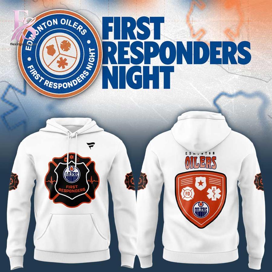 Wear it your way with Edmonton Oilers First Responders Night 2026 Hoodie 1.