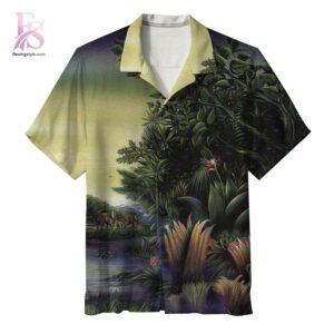 Unisex Hawaiian shirt designed with exotic floral motifs and comfortable relaxed silhouette – Fleetwood Mac Their music is the soundtrack of our lives Hawaiian Shirt 1