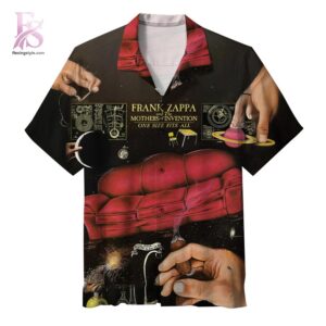 Unisex Hawaiian shirt designed with exotic floral motifs and comfortable relaxed silhouette – Frank Zappa One Size Fits All Album Hawaiian Shirt 1
