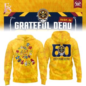 Bring new energy to your look with Grateful Dead 60 Years Denver Nuggets Hoodie 1.
