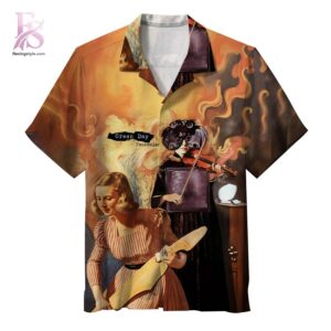 Stylish short-sleeve Hawaiian shirt ideal for summer parties and vacation outfits – Green Day Insomniac Hawaiian Shirt 1