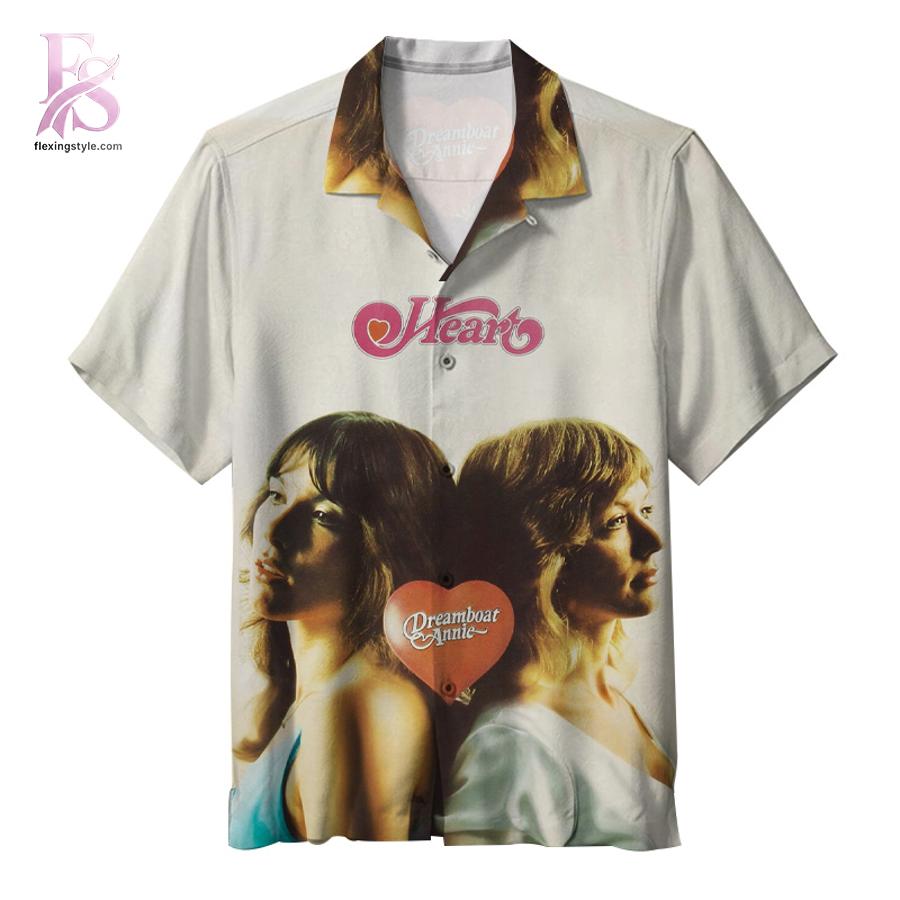 Stylish short-sleeve Hawaiian shirt ideal for summer parties and vacation outfits – Heart Dreamboat Annie Hawaiian Shirt 1