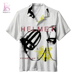 Beach-ready Hawaiian shirt with all-over tropical print and soft premium fabric – Helmet Strap It On Hawaiian Shirt 1