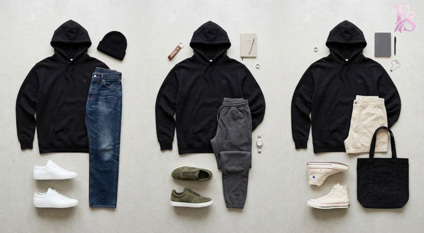 How to Style a Black Pullover Hoodie for a Casual Look (1) A black hoodie pairs easily with different outfits, making it a true wardrobe essential.