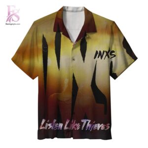 Lightweight tropical Hawaiian shirt with vibrant colors and classic camp collar design – INXS Listen Like Thieves 2026 Hawaiian Shirt 1