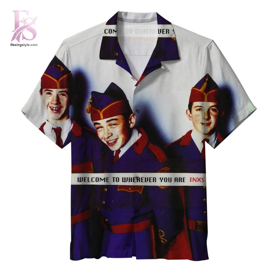 Stylish fashion piece featured in INXS Welcome to Wherever You Are Hawaiian Shirt 1, highlighting modern design, comfortable fabric, and a trendy look perfect for everyday wear.