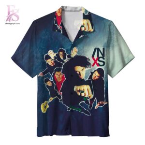 Beach-ready Hawaiian shirt with all-over tropical print and soft premium fabric – INXS X Hawaiian Shirt 1