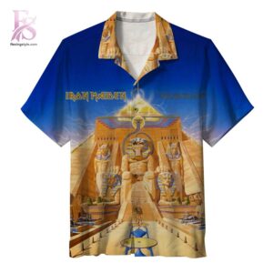 Beach-ready Hawaiian shirt with all-over tropical print and soft premium fabric – Iron Maiden Powerslave Album Hawaiian Shirt 1