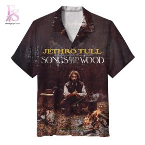 Beach-ready Hawaiian shirt with all-over tropical print and soft premium fabric – Jethro Tull Songs from the Wood Album Hawaiian Shirt 1