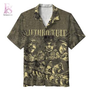 Beach-ready Hawaiian shirt with all-over tropical print and soft premium fabric – Jethro Tull Stand Up Album Hawaiian Shirt 1